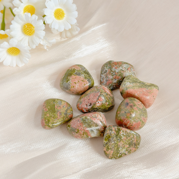 Watermelon Green Red Unakite Pebbles 70g