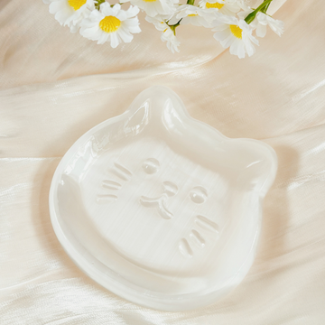 Kitty Selenite Plate