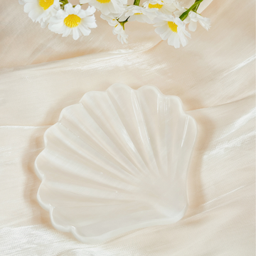 Seashell Selenite Plate