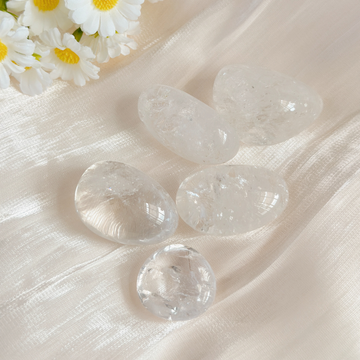 Rainbow Clear Quartz Tumbles 5 pcs